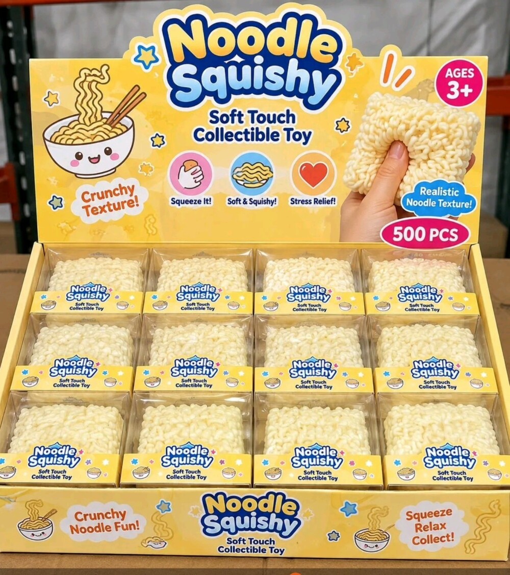Noodle Squishy Soft Touch Collectible Toy  Yellow